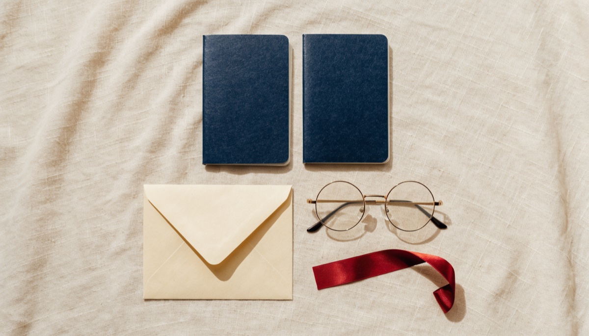 Passports and documents laid out on a desk before an application