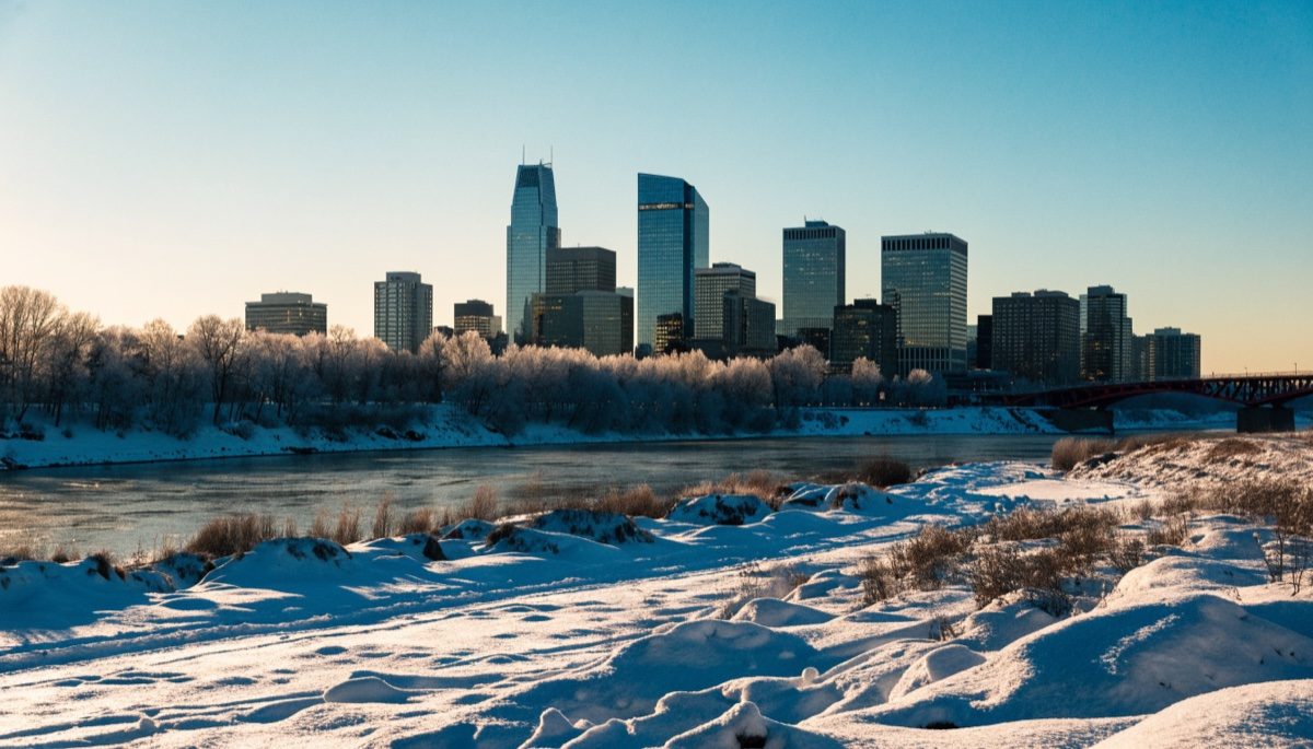 Edmonton skyline across the river valley